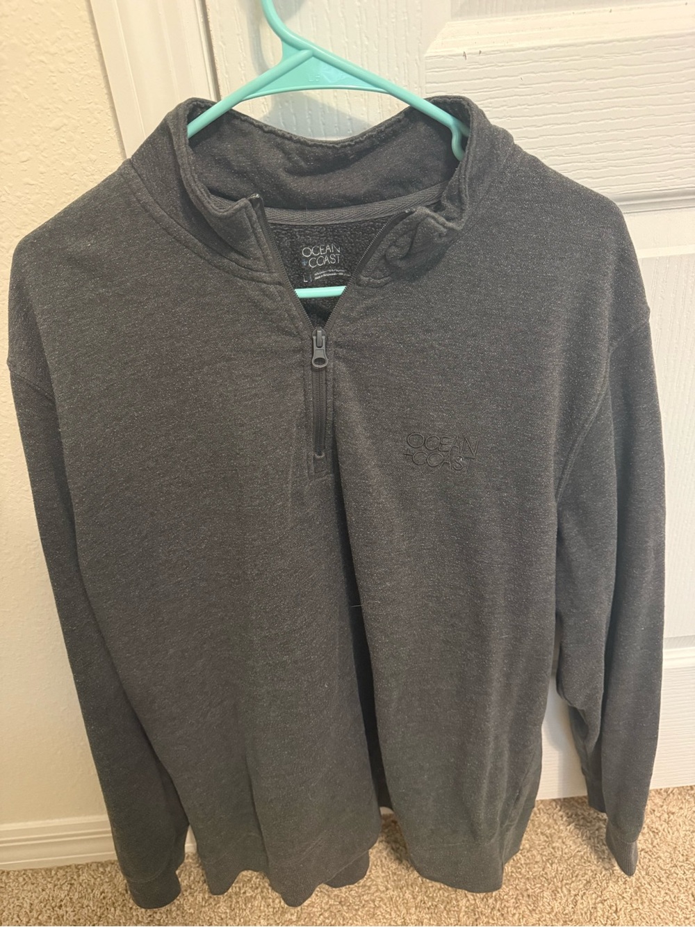 Ocean & Coast Men's Charcoal Half-Zip Pullover Sweater